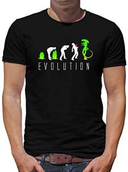 TShirt-People Evolution Alien T-Shirt Herren S Schwarz von TShirt-People