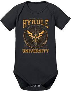 TShirt-People Hyrule University Baby Body 80 Schwarz von TShirt-People