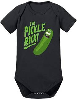 TShirt-People I`m Pickle Rick Baby Body 68 Schwarz von TShirt-People