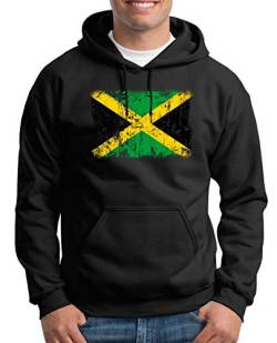 TShirt-People Jamaika Vintage Flagge Fahne Kapuzenpullover Herren M Schwarz von TShirt-People