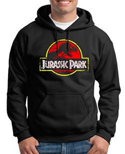 TShirt-People Jurassic Park Distressed Logo Kapuzenpullover Herren M Schwarz von TShirt-People