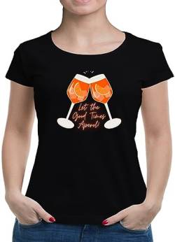 TShirt-People Let The Good Times Aperol T-Shirt Damen L Schwarz von TShirt-People