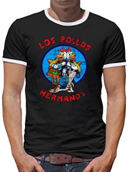 TShirt-People Los Pollos Hermanos Kontrast T-Shirt Herren XXL Schwarz von TShirt-People