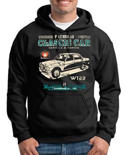 TShirt-People Oldtimer Typ W123 Youngtimer Benz Kapuzenpullover Herren XXL Schwarz von TShirt-People