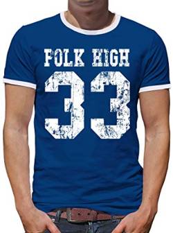 TShirt-People Polk High 33 Bundy Kontrast T-Shirt Herren XXXL Royalblau von TShirt-People