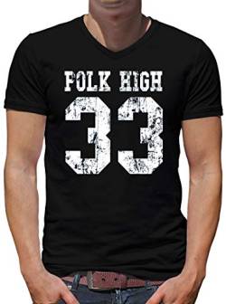 TShirt-People Polk High 33 Bundy V-Kragen T-Shirt Herren M Royalblau von TShirt-People