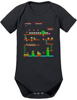 TShirt-People Retro Mario 1UP Baby Body 68 Schwarz von TShirt-People