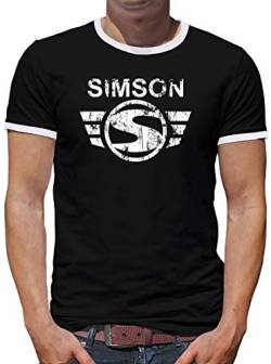 TShirt-People Simson Logo Kontrast T-Shirt Herren L Schwarz von TShirt-People