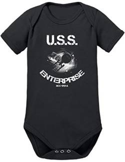 TShirt-People USS Enterprise Baby Body 62 Schwarz von TShirt-People