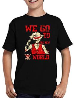 We go to The New World T-Shirt Kinder One Luffy Piece 134/146 Schwarz von TShirt-People