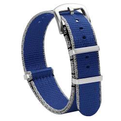 TStrap NATO Uhrenarmband 22mm Nylon - Dunkelblau Armband Uhren für Herren Damen Ersatz - Weich Schnellwechsel Uhrband Ersatzarmband Uhr - 18mm 20mm 22mm 24mm von TStrap