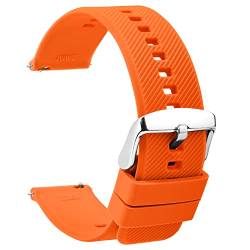 TStrap Silikon-Uhrenarmband, 20 mm, Schnellverschluss, weiches Gummi, schwarz, wasserdicht, Militär-Uhrenarmband für Männer und Frauen, für Smartwatch-Armbänder, 19 mm, Military von TStrap