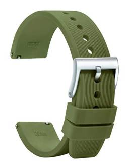 TStrap Silikon Uhrenarmband Schnellspanner - Soft Uhr Gummi Armband Herren Uhrband - Wasserdichtes Militär Uhrenband Ersatzarmband für Uhr und Smartwatch - 18mm 20mm 22mm von TStrap