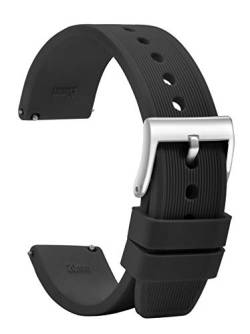 TStrap Silikon Uhrenarmband Schnellspanner - Soft Uhr Gummi Armband Herren Uhrband - Wasserdichtes Militär Uhrenband Ersatzarmband für Uhr und Smartwatch - 18mm 20mm 22mm von TStrap