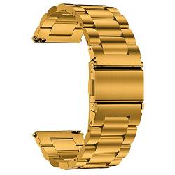 TStrap Uhrenarmband aus Metall 16mm - Gold Uhrenarmbänder mit Schnellverschluss für Herren und Damen - Smartwatch Armband aus Gebürstetem Massivem Edelstahl Ersatzband - 16mm 18mm 20mm 22mm von TStrap