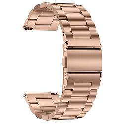 TStrap Uhrenarmband aus Metall 18mm - Roségold Uhrenarmbänder mit Schnellverschluss für Herren und Damen - Smartwatch Armband aus Gebürstetem Massivem Edelstahl Ersatzband - 16mm 18mm 20mm 22mm von TStrap