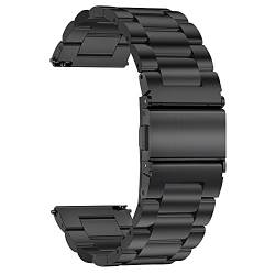 TStrap Uhrenarmband aus Metall 20mm - Schwarz Uhrenarmbänder mit Schnellverschluss für Herren und Damen - Smartwatch Armband aus Gebürstetem Massivem Edelstahl Ersatzband - 16mm 18mm 20mm 22mm von TStrap