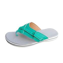 Damen Herren Zehentrenner Sommer Flip Flops Badelatschen Badelatschen Bequeme Kreuz Pantoletten Hausschuhe (Blau, 37) von TT-