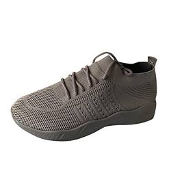 Damen Mesh Sneaker Flache Schuhe Damen Beiläufige Sportschuhe Atmungsaktive Schuhen Sommer Herbst Turnschuhe Laufschuhe Sportschuhe Freizeitschuhe Straßenlaufschuhe (Grau, 37) von TT-