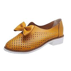 Damen Mokassins,Freizeitschuhe Loafers Schuhe für Frauen - Women Schuhe, Modische Damen Loafer Schuhe, Damenschuhe Loafers Keil Schuhe Sneaker mit Keilabsatz Mädchen (Gelb, 39) von TT-