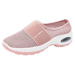 Damen Pumps Outdoor Fitnessschuhe Sneaker Turnschuhe Atmungsaktiv Laufschuhe Walkingschuhe Sportschuhe Freizeitschuhe Straßenlaufschuhe Trainer für Outdoor Fitness Gym (Rosa, 38) von TT-