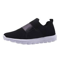 Frauen Sneaker Flache Schuhe Damen Beiläufige Sportschuhe Atmungsaktive Schuhen Sommer Herbst Turnschuhe Straßenlaufschuhe Luftkissen Fitness Walkingschuhe für Damen (Schwarz, 38) von TT-