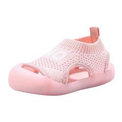 Kinder Mädchen Jungen Geschlossen Mesh Slippers Schuhe Atmungsaktiv Prinzessin Sandalen Flach Kinderschuhe Frühling Sommer Hausschuhe Walkingschuhe Freizeitschuhe (Rosa, 18) von TT-