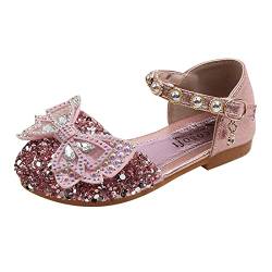 Mädchen Mary Jane mit Bowknot Crystal Prinzessin Schuhe Kinder Butterfly Sandalen Partei Schuhe Girl Kostüm Zubehör Karneval Verkleidung Party Aufführung Fasching Tanzball (Rosa, 21) von TT-