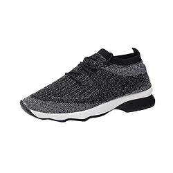 Slip-on Turnschuhe Sport Leisure Damen Laufschuhe Atmungsaktiv Sportschuhe Sneaker Schuhe Straßenlaufschuhe Freizeitschuhe für Outdoor Fitness Sporthalle Leichtgewichts Walkingschuhe (Schwarz, 37) von TT-