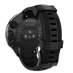 TT- Armband Damen Herren Kompatibel mit SUUNTO 9/ Baro Smart Watch - Weich Silikon Uhrenarmband Ersatzarmband Fitnesstracker Sportarmband - Smart Watch Verstellbare Zubehör (Schwarz) von TT-