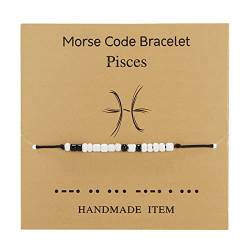 TT- Morsecode Armband 12 Konstellation Freundschaftsbänder Inspirierende Schmuck Geschenke für Frauen Ihr Perlen Armband für Freundschaft Tochter Tochter Freundin für Frauen Mädchen (B, Onesize) von TT-