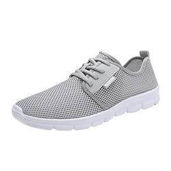 Turnschuhe Sneakers Herren Damen Mesh Slipper Laufschuhe Atmungsaktiv Sportschuhe Schuhe Straßenlaufschuhe Freizeitschuhe für Outdoor Fitness Sporthalle Atmungsaktiv Walkingschuhe (GrauMS, 42) von TT-