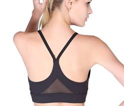 TTDW Sport BH Yoga BH Fitness BH Bustier Stretch Sports Bra Starker Leichter Halt Mit Y-Rücken Für Running BH Geschmeidig Und Luftig Für Damen Schwarz XL von TTDW