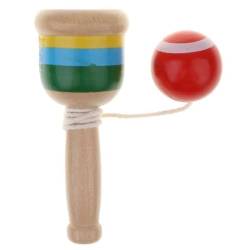 TTETTZ 2x Holz Bemalt Kendama Geschick Ball Tasse Kinder Kendama Pädagogisches Spielzeug Rot von TTETTZ