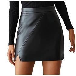 Kunstleder Rock Bleistiftrock Damen Skort Damen Schwarz Karnevalskostüme Damen Sexy Sexy Kleid Damen Für Party Minirock Sexy Kurz Kostüm Fasching Damen Lederkleid Sexy Schwarz Schwarz S von TTFDJG