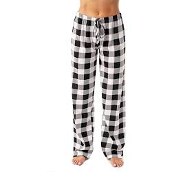 Pyjama Hose Kariert Pyjamahose Karo Schlafanzughose Damen Lang Baumwolle Kariert Schlafanzughose Damen Lang Kariert Pyjamahose Damen Pyjama Hose Schlafanzughose Damen Lang Rot Kariert Schwarz M von TTFDJG