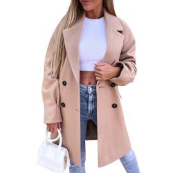 TTFDJG Blazer Damen Blau Damen Parka Lang Jacke Damen Rot Blazer Damen Schwarz Jacke Damen Winterjacke Lang Long Blazer Für Damen Jacke Lang Damen Jacke Mit Vielen Taschen Khaki M von TTFDJG