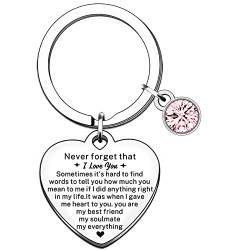 TTOVEN Schlüsselanhänger mit Aufschrift "I Love You", Valentinstagsgeschenke für sie, Freundin, Schlüsselanhänger, silber, Einheitsgröße von TTOVEN