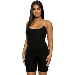 TTPSRY Jumpsuit Einteiler Overall für Damen Romper Hosenanzug Kurz Rückenfrei Ärmellos Stretch Onesie Yoga Outfits (Kreuz S) von TTPSRY