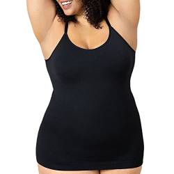 TTPSRY Shape Unterhemd Spaghettiträger Camisole Top Damen Bauchweg Hemdchen Figurformender Shapewear BH Hemd Formendes Top Figurformendes Basic Body Shaper Tanktop mit V-Ausschnitt (Schwarz, M) von TTPSRY