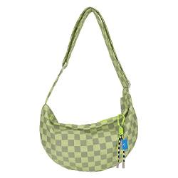 Retro Plaid Handtaschen Damen Klein Umhängetasche,Fashion Half Moon Crescent Bag Tasche Tote Bag Shopper Crossbody Bag Schultertasche für Frauen Dating Reisen Party Einkaufe von TTSAM