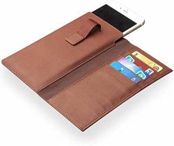 TTUCFA Wallet Holster Phone Cover, Long Purse Card Holder Cash Storage Bag Case for Apple iPhone SE 2022/4.7 Inch 5.51 × 3.26 Inch (Color : Brown) von TTUCFA