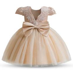 TTYAOVO Baby Mädchen Blume Kleider Geburtstag Party Ballettröckchen Kleid Größe (100) 2-3 Jahre 07 Champagner-T von TTYAOVO