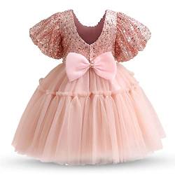 TTYAOVO Baby Mädchen Kleider Paillette Prinzessin Party Kleid Größe (80) 6-12 Monate 02 Rosa-c von TTYAOVO
