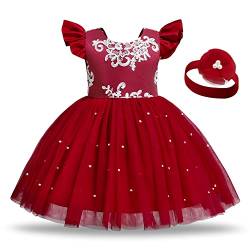TTYAOVO Baby Mädchen Prinzessin Party Kleinkind Blume Kleid Größe 80(6-12 Monate) 752 Rot von TTYAOVO