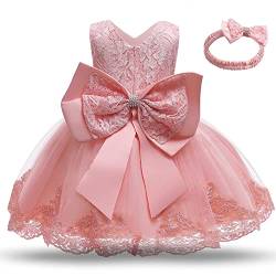 TTYAOVO Baby Mädchen Spitze Kleid Bowknot Blume Hochzeit Kleider Größe(110) 3-4 Jahre 648 Hellrosa von TTYAOVO