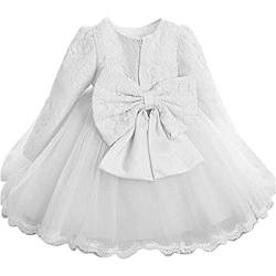 TTYAOVO Baby Mädchen Tüll Blume Prinzessin Hochzeitskleid Kleinkind Taufkleid Größe(12) 6-12 Monate 174 Weiß von TTYAOVO