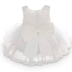 TTYAOVO Baby Mädchen Tüll Blume Prinzessin Hochzeitskleid Kleinkind Taufkleid Größe(18) 12-18 Monate 4 Weiß von TTYAOVO