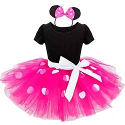 TTYAOVO Baby Mädchen Tupfen Prinzessin Pageant Party Tutu Kleid Outfits mit Stirnband Größe(130) 5-6 Jahre 363 Rose von TTYAOVO