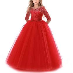 TTYAOVO Mädchen Festzug Ballkleider Kinder Bestickt Brautkleid (Größe170) 13-14 Jahre 378 Rot von TTYAOVO